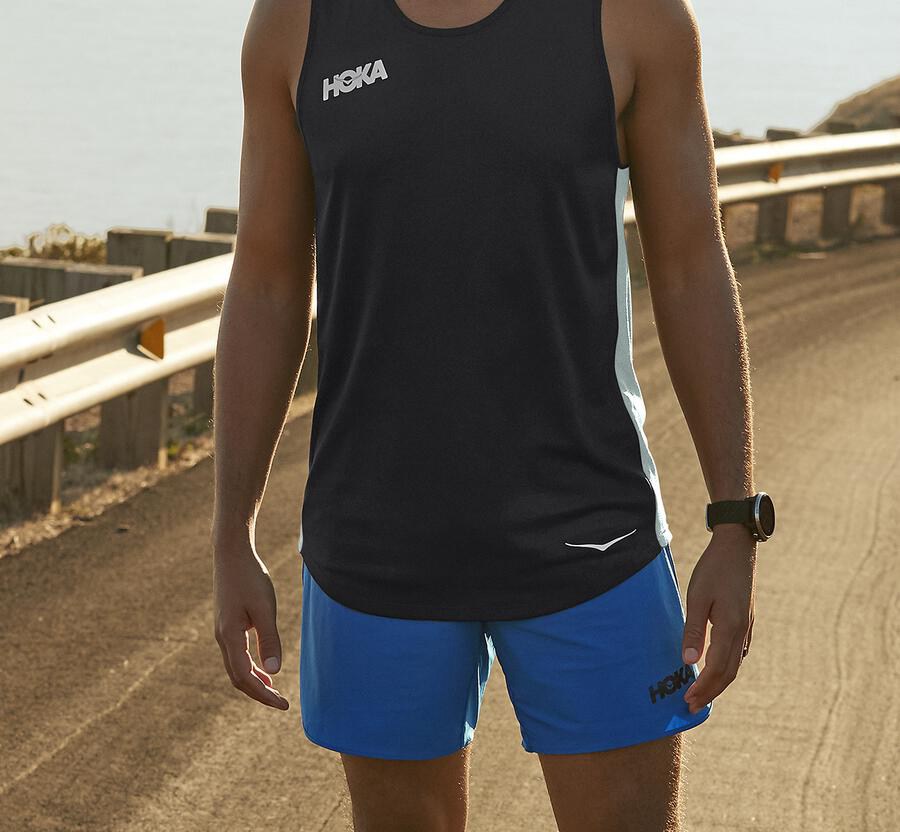 Hoka One One Shorts Herre - Performance - Blå - 039748DSB